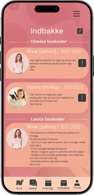 Indbakke – WORD Festival app
